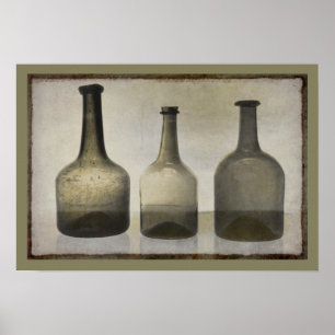 Affiche Bouteilles rustiques Encore Vie Art