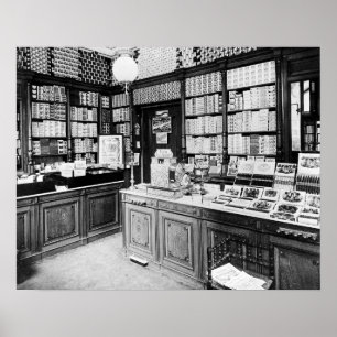 Affiche Boutique de cigares, 1895. Photo vintage