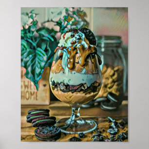 Affiche Boutique de crème glacée au chocolat fondu