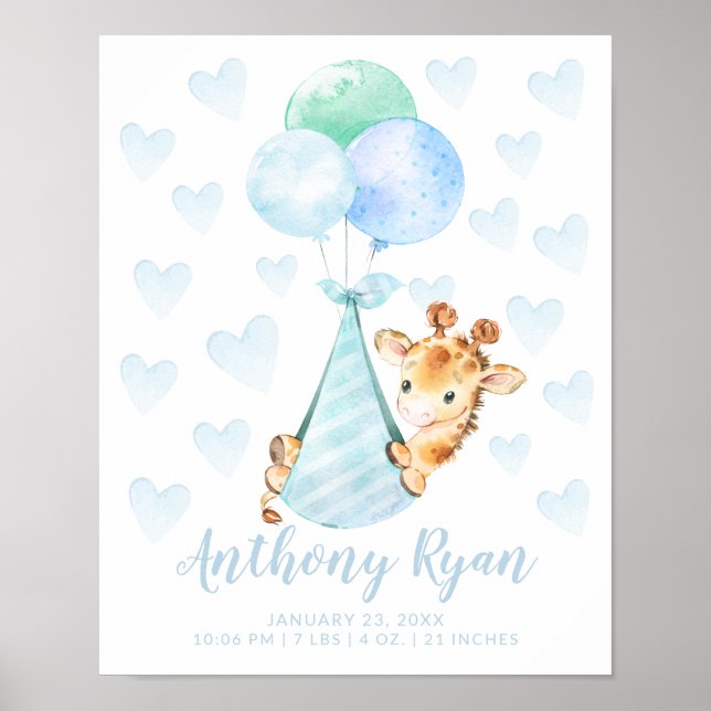 Affiche Boutique de livraison spéciale Giraffe statistique (Devant)