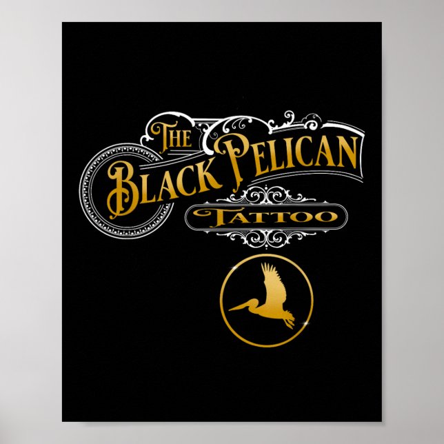 Affiche Boutique de tatouage Pélican Noir (Devant)