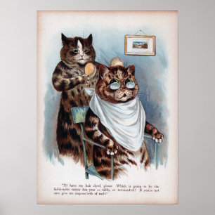 Affiche Boutique de teinture pour poils de chat, Louis Wai