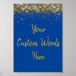 Affiche Boutique photo personnalisée Cobalt Blue Gold Anni