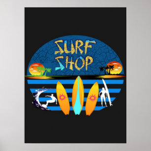 Affiche Boutique surf
