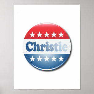 AFFICHE BOUTON CAMPAGNE DE CHRISTIE