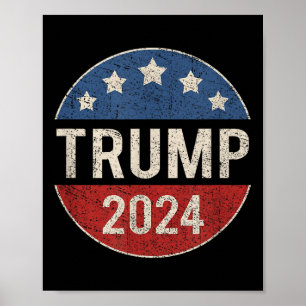 Affiche Bouton de campagne rétro Trump 2024 Re Elect Presi