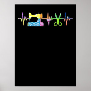 Affiche Bouton de coeur à coudre - Odeur à coudre