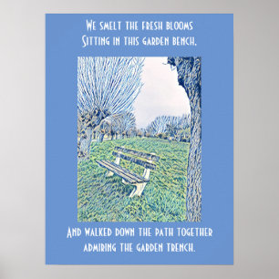 Affiche Bouton de jardin bleu ciel d'automne art Abstrait