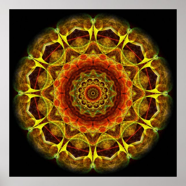 Affiche Bouton d'or Mandala (Devant)