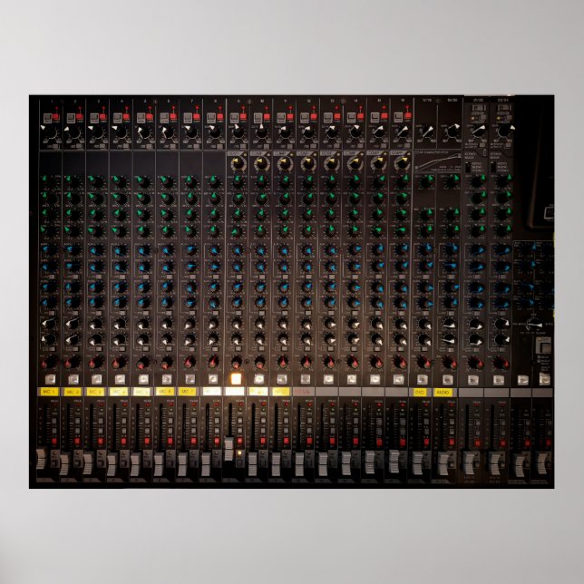 Affiche Bouton du mixeur audio (Devant)