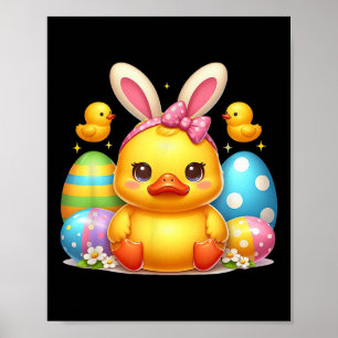 Affiche Bouton en caoutchouc mignon canard chaudière bande