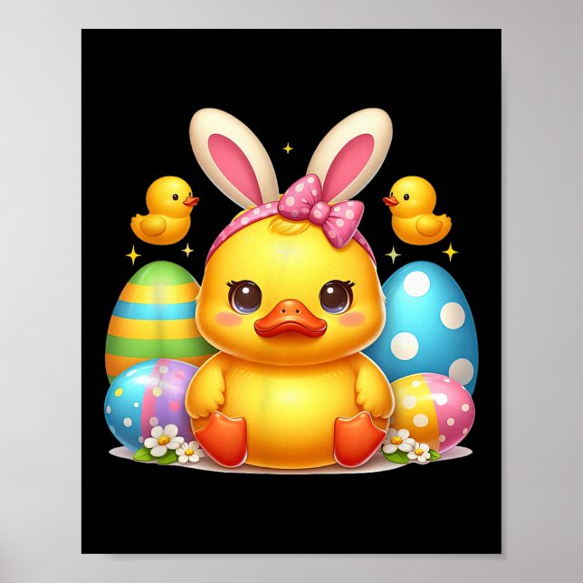 Affiche Bouton en caoutchouc mignon canard chaudière bande (Devant)