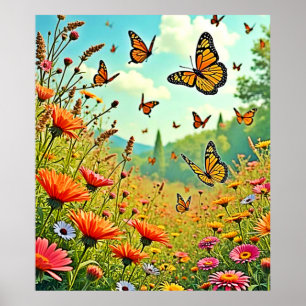 Affiche Bouton Fleur sauvage vibre Joy Design
