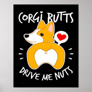 Affiche Boutons de corgi   Jouer aux noeuds   Corgi Lover