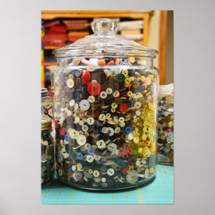 Affiche Boutons vintages dans un pot