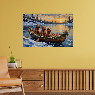 Affiche Bouvier des Flandres Bateau de Noël Vacances