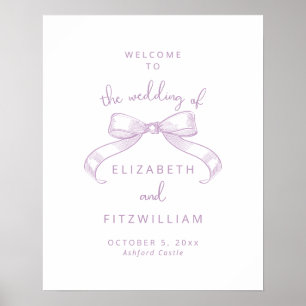 Affiche Bow à croquis romantique   Bienvenue au Mariage Li