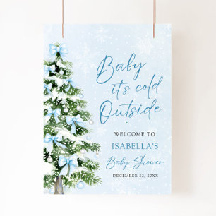 Affiche Bow Baby It's Cold Outside Baby shower Welcome