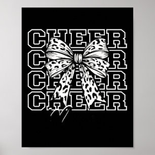 Affiche Bow blanc de jour de match de maman de pom-pom gir