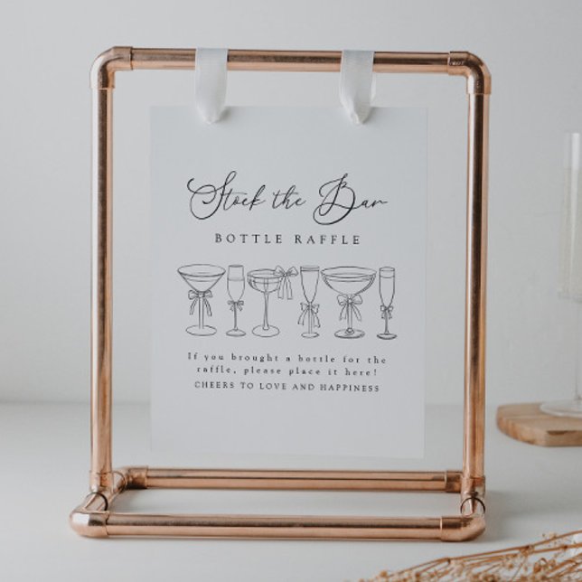 Affiche Bow Bow Boissons modernes Stock Le Bar Bouteille R (Créateur téléchargé)