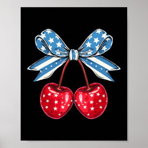 Affiche Bow Cherry 4 juillet américain patriotique