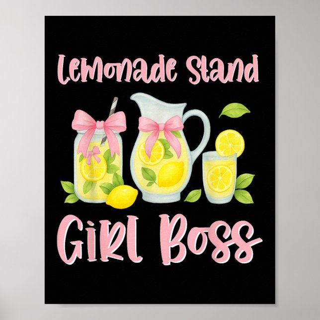 Affiche Bow Coquette Lemonade Stand Girl Boss Ceo Lemon Ju (Devant)