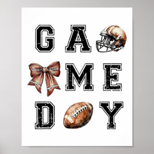 Affiche Bow Coquette pied Football Maman Jour de match Fem