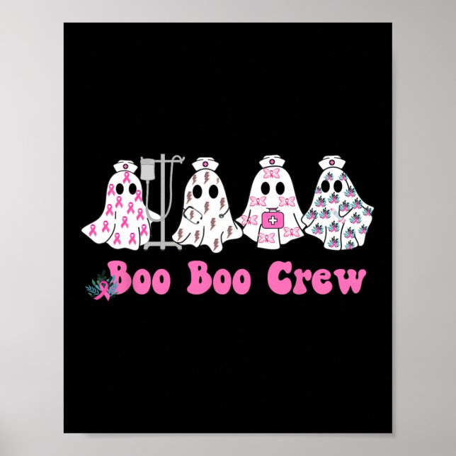 Affiche Bow Crew Cancer du sein Ghost Nurse Halloween (Devant)