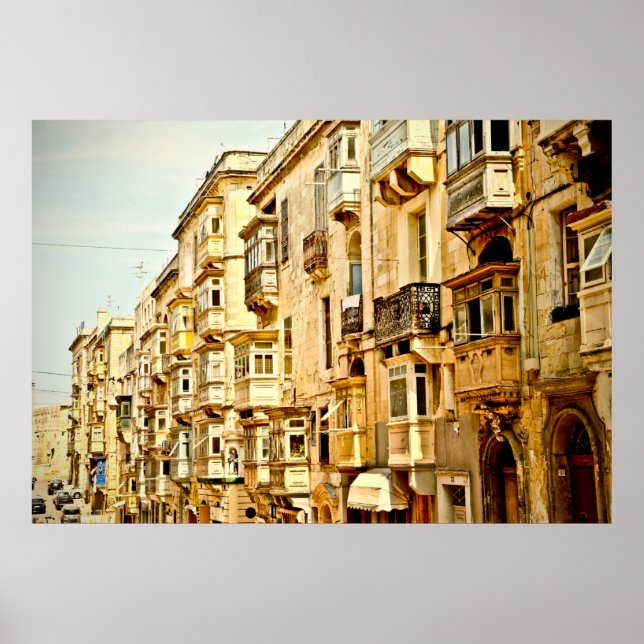 Affiche Bow fenêtres en Maltamalta, fenêtre, antique, arch (Devant)