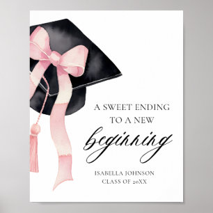 Affiche Bow Grad Party Une douce Fin À Un Nouveau Début