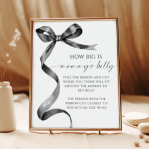 Affiche Bow How Big is Mommy's Belly Baby shower Jeu