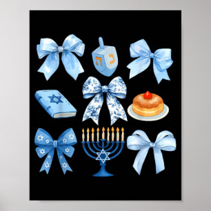 Affiche Bow nœud coquette Hanouka Chanouka Pyjama Latke Ju