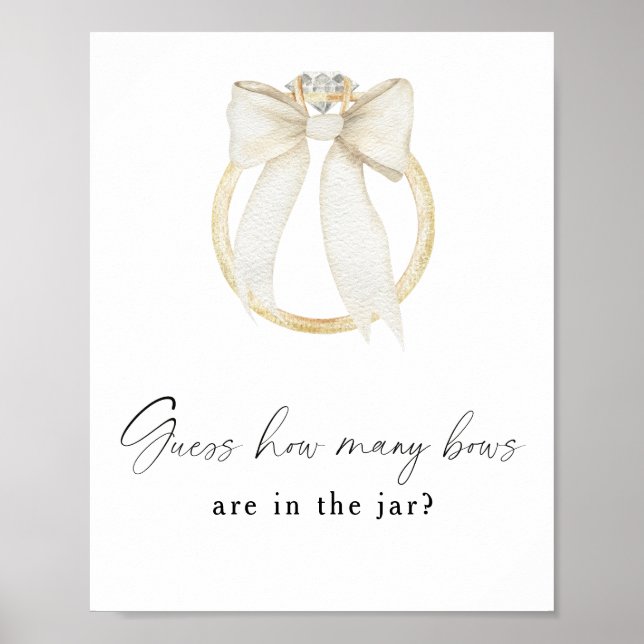 Affiche Bow & Ring Bridal shower - How Many Bows (Devant)