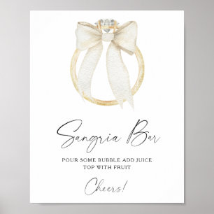 Affiche Bow & Ring Bride douche sangria bar