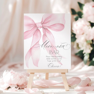 Affiche Bow rose aquarelle Momosa bar Baby shower