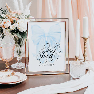 Affiche Bow rose Baby shower moderne nourriture