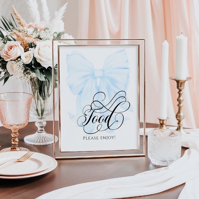 Affiche Bow rose Baby shower moderne nourriture (Créateur téléchargé)