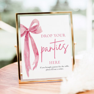 Affiche Bow Rose Blush Déposez Vos Culottes Ici Jeu