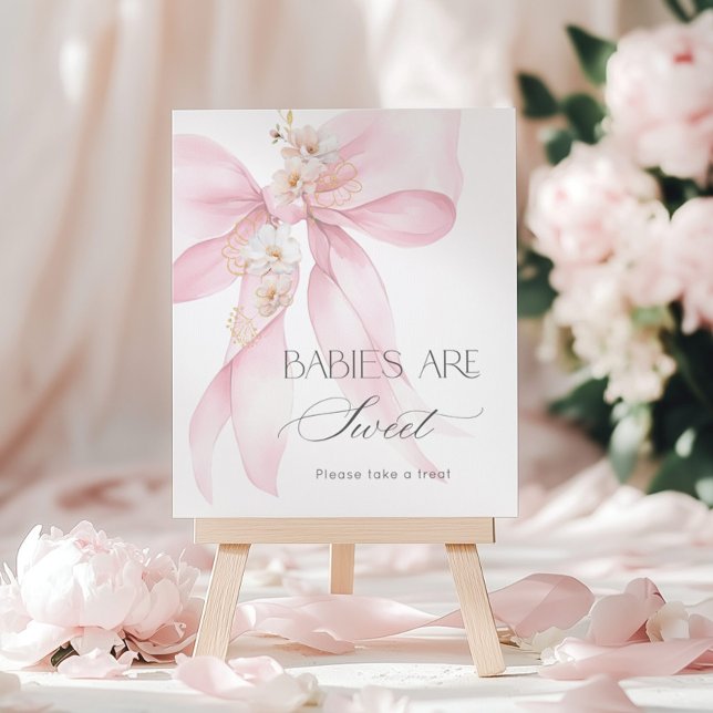 Affiche Bow rose Floral Baby sont doux (Créateur téléchargé)
