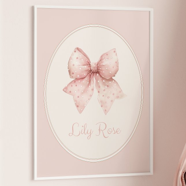 Affiche Bow rose Nom bébé Wall Art (Créateur téléchargé)