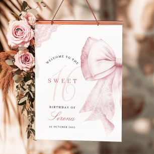 Affiche Bow rose pâle 16 anniversaire