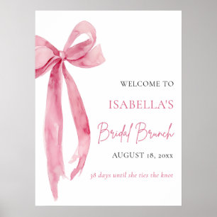 Affiche Bow She's Tying the Knot Bridal Brunch Bienvenue
