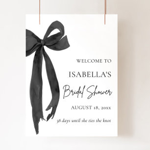 Affiche Bow She's Tying the Knot Fête des mariées Bienvenu