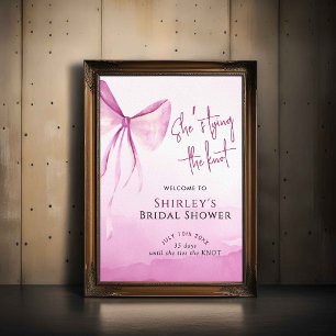 Affiche Bow She's Tying the Knot Fête des mariées Bienvenu