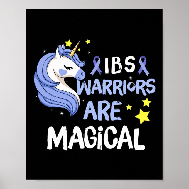 Affiche Bowel Syndrome Guerriers Unicorn Ibs Periwinkle (Devant)