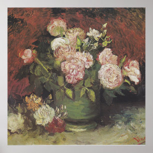 Affiche Bowl avec Peonies et Roses par Vincent van Gogh