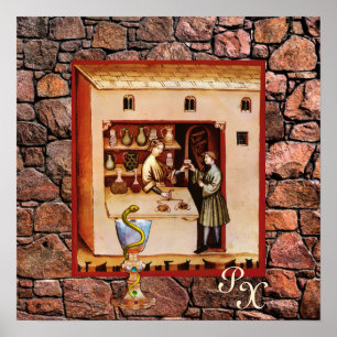 Affiche BOWL OF HYGEIA, PHARMACIE ANTIQUE, Pharmaciste