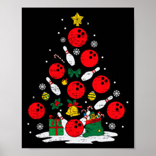Affiche Bowler Noël Tree Lights Xmas Bowler Me Sport