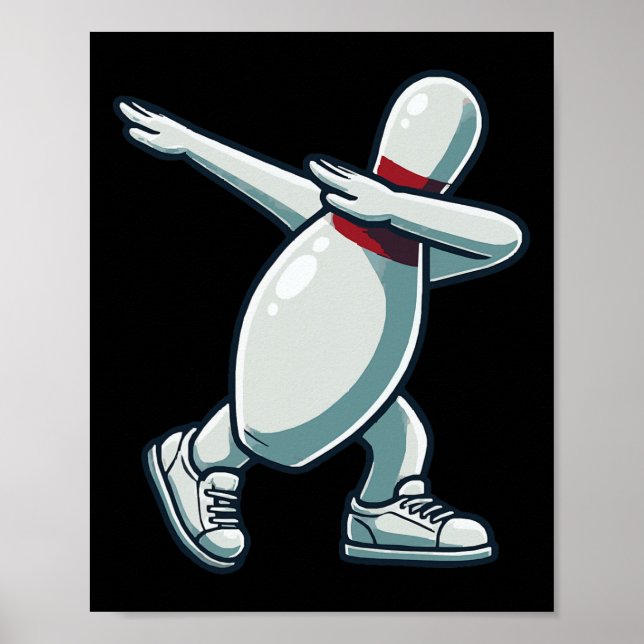 Affiche Bowler Pin Dabbing Drôle Bowler Bowling Lover Sar (Devant)