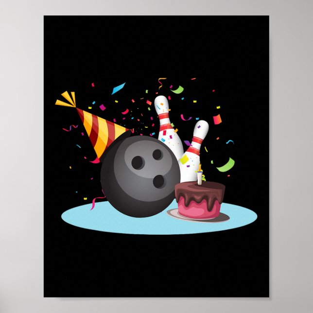 Affiche Bowling Anniversaire Fête de Bowling Joyeux Annive (Devant)